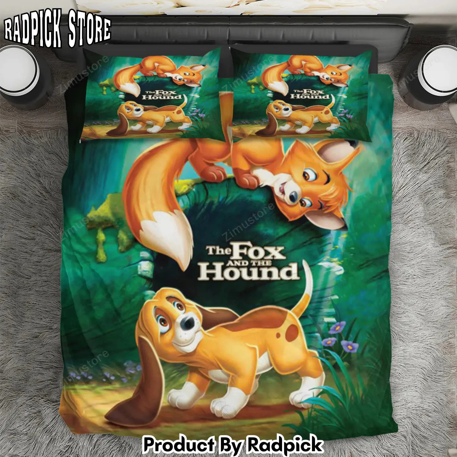 Radpick the fox and the hound poster 6 3pcs 3pcs bedding set duvet cover and pillow cases gift for fan rp3271259